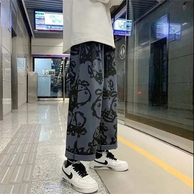 Harajuku Cartoon Print Harem Trousers