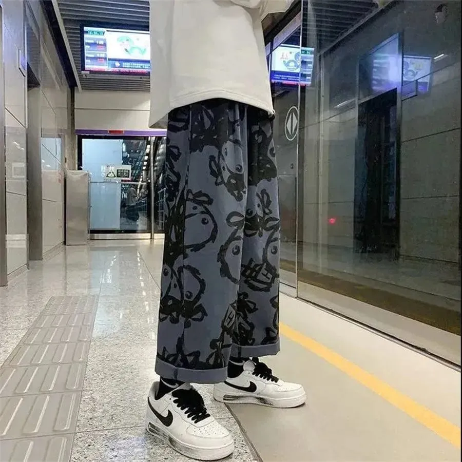 Harajuku Cartoon Print Harem Trousers