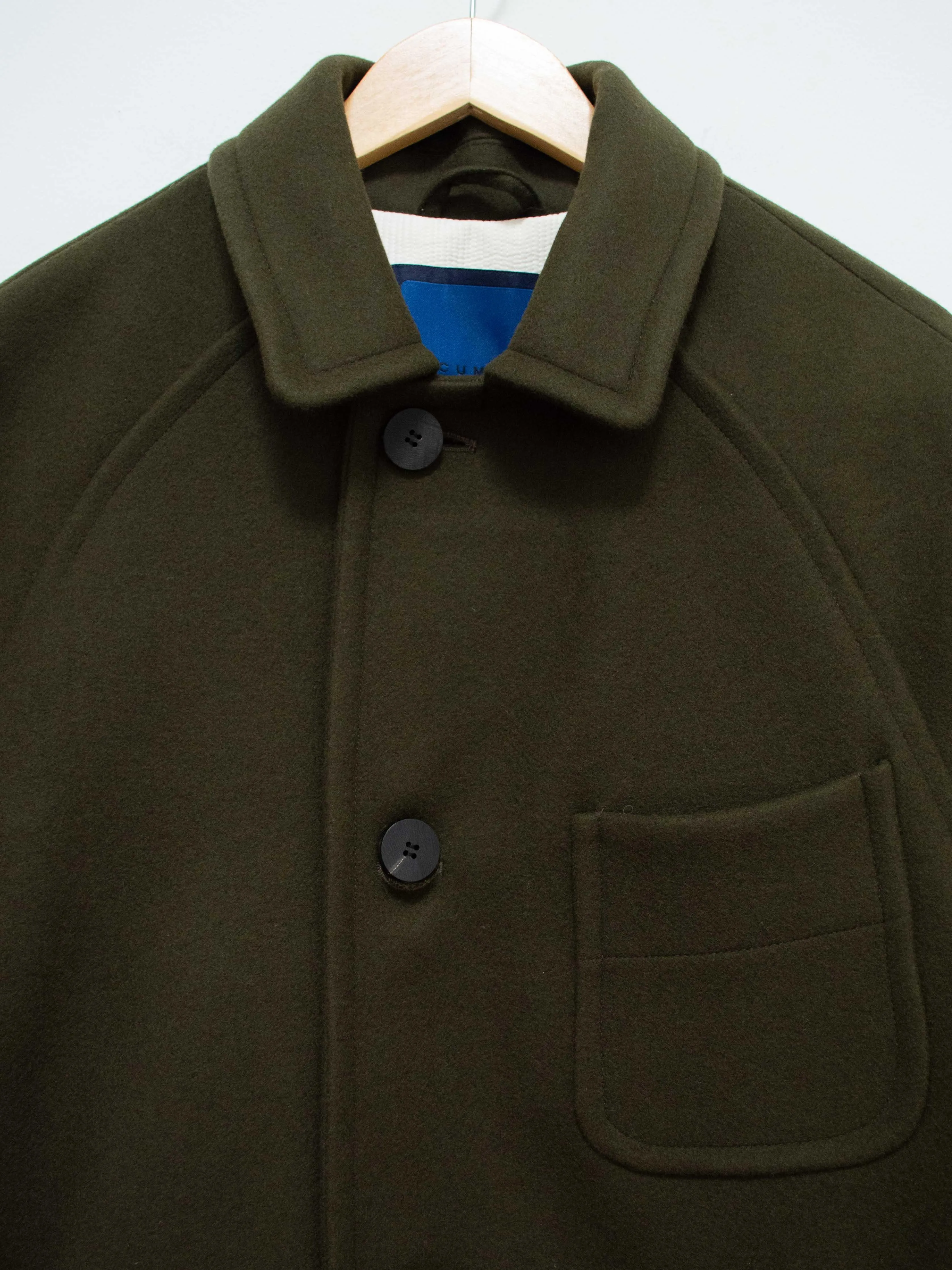 Heavy Melton Coat - Olive