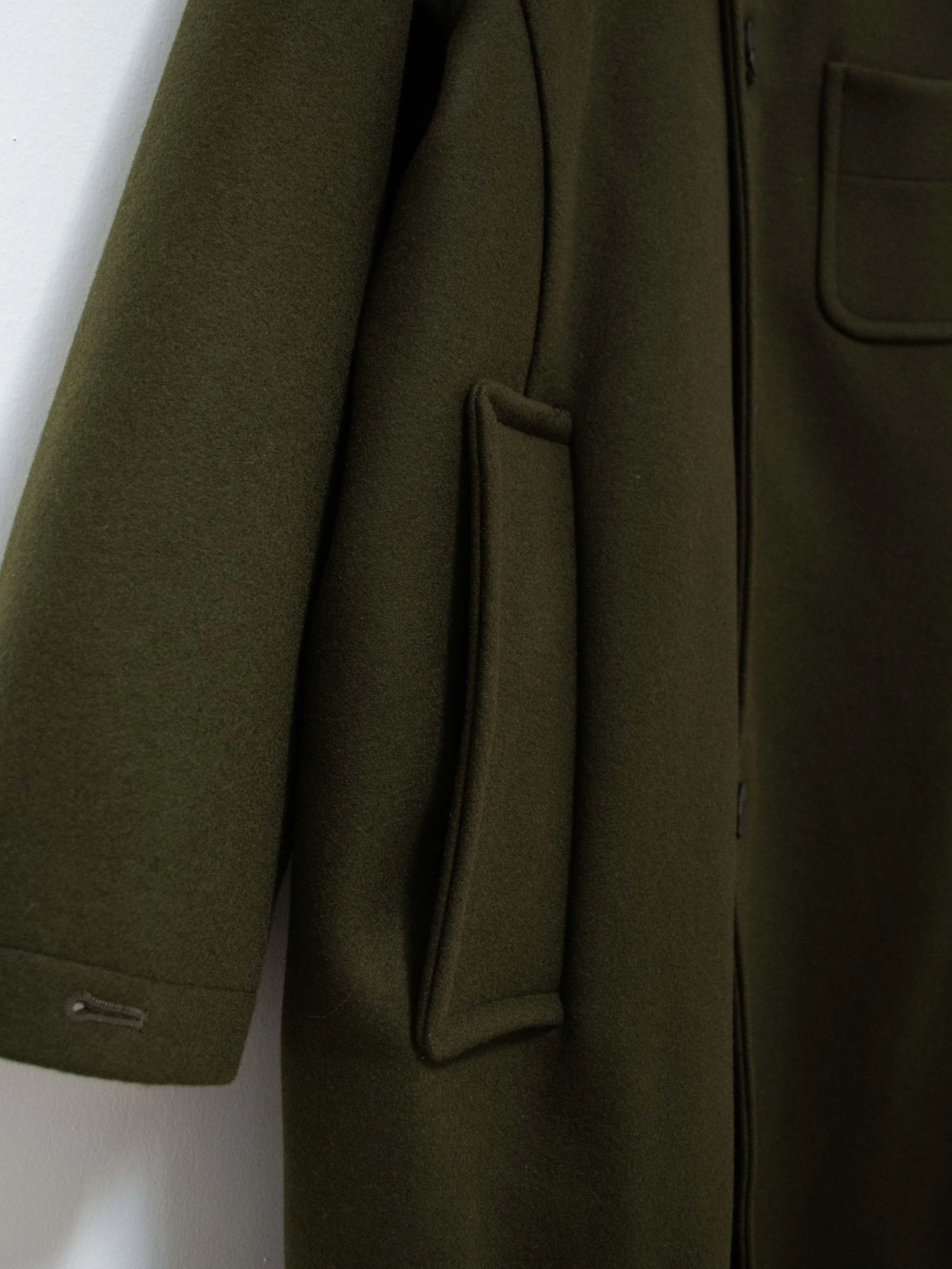 Heavy Melton Coat - Olive