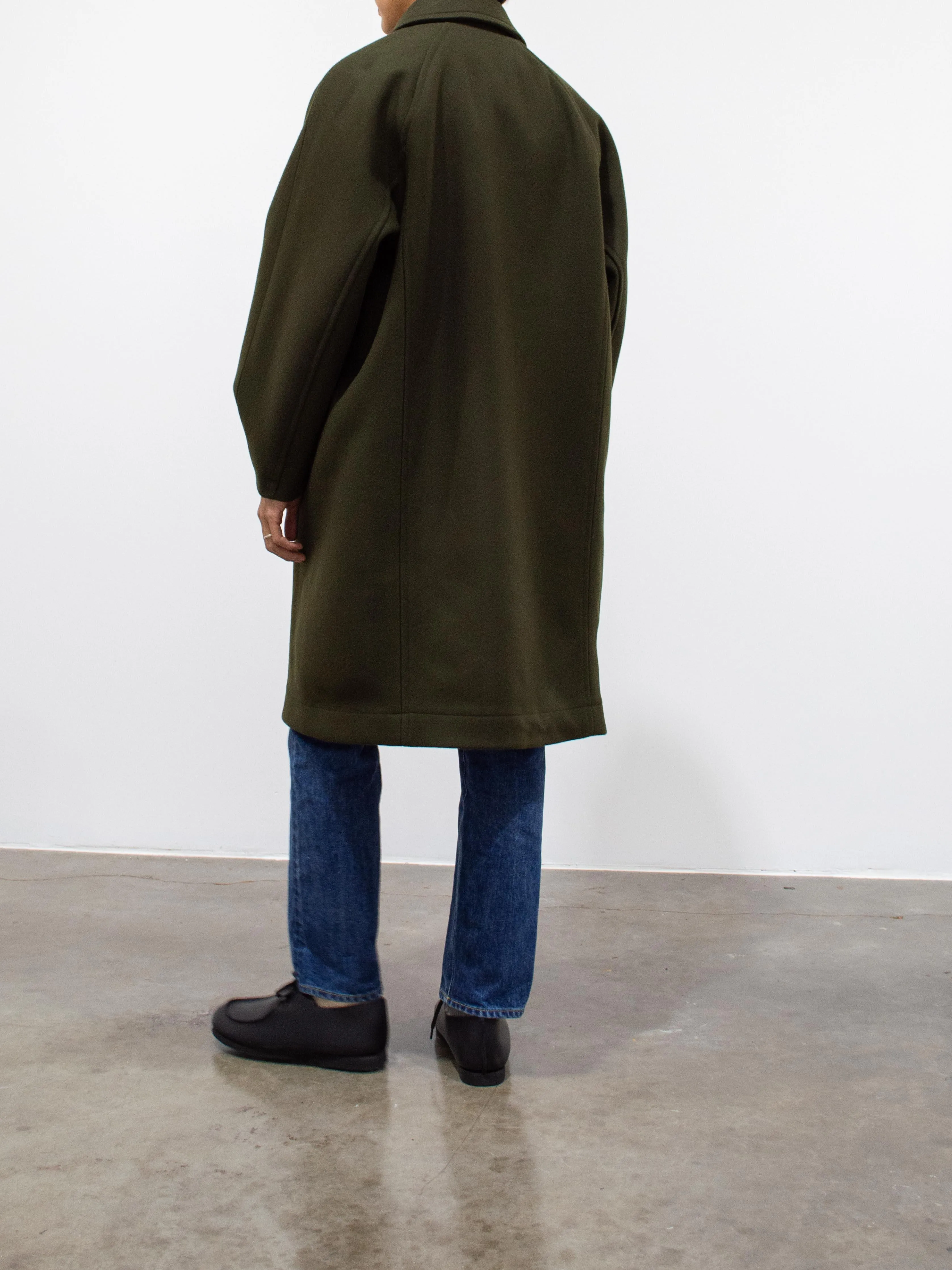 Heavy Melton Coat - Olive