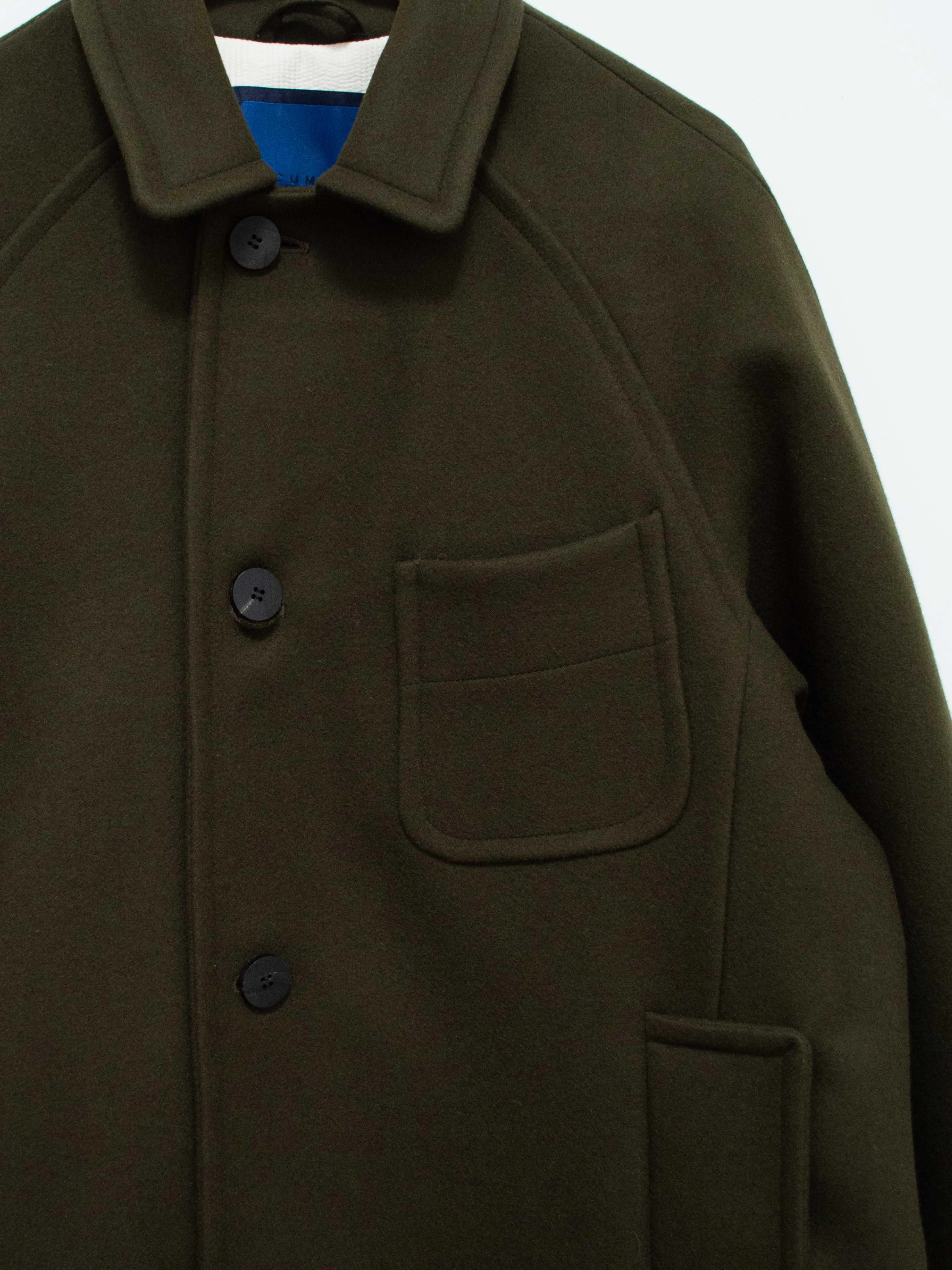 Heavy Melton Coat - Olive