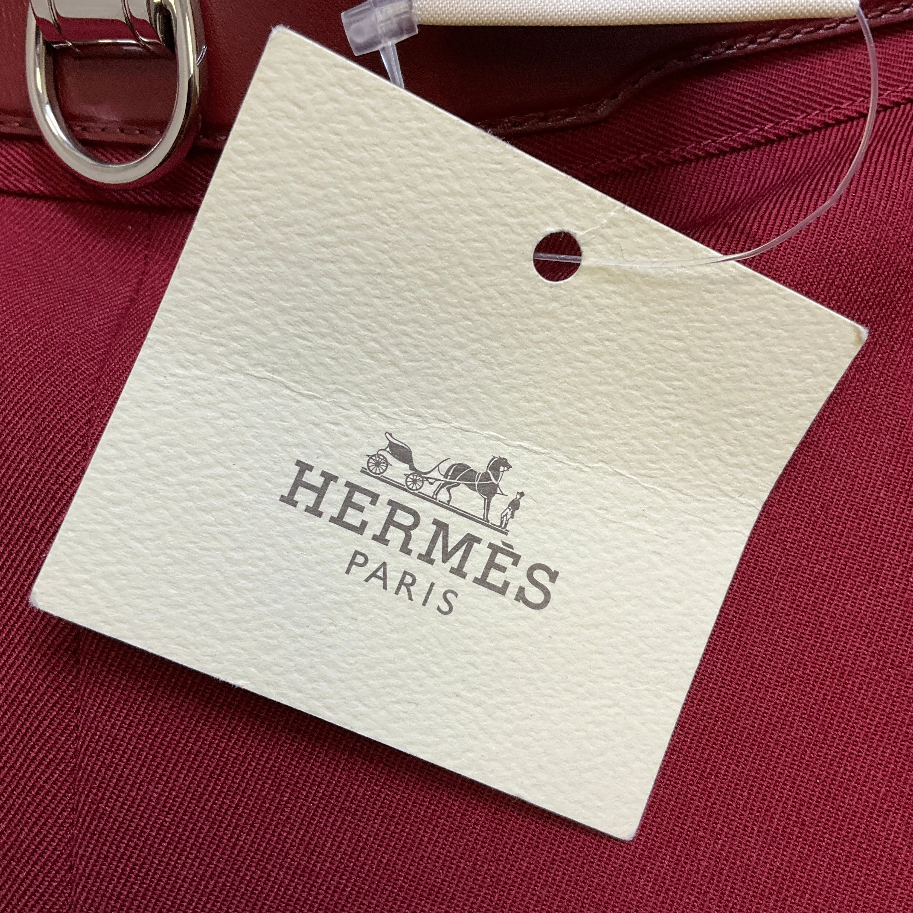 Hermes Rouge Jupiter Wool Gabardine Straight Fit Pants