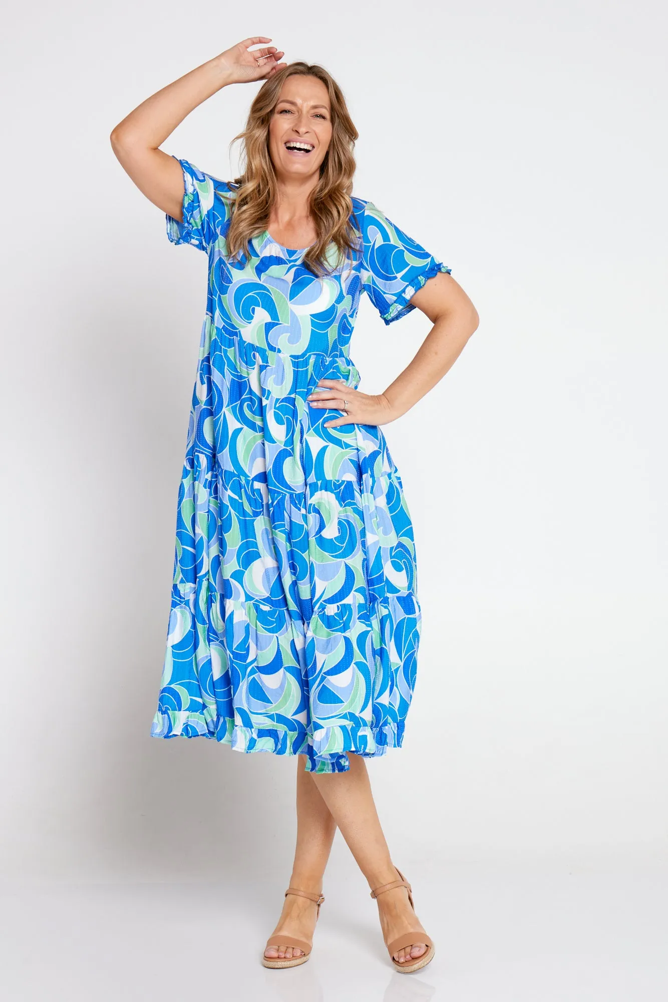 Inaya Dress - Ocean Swirl