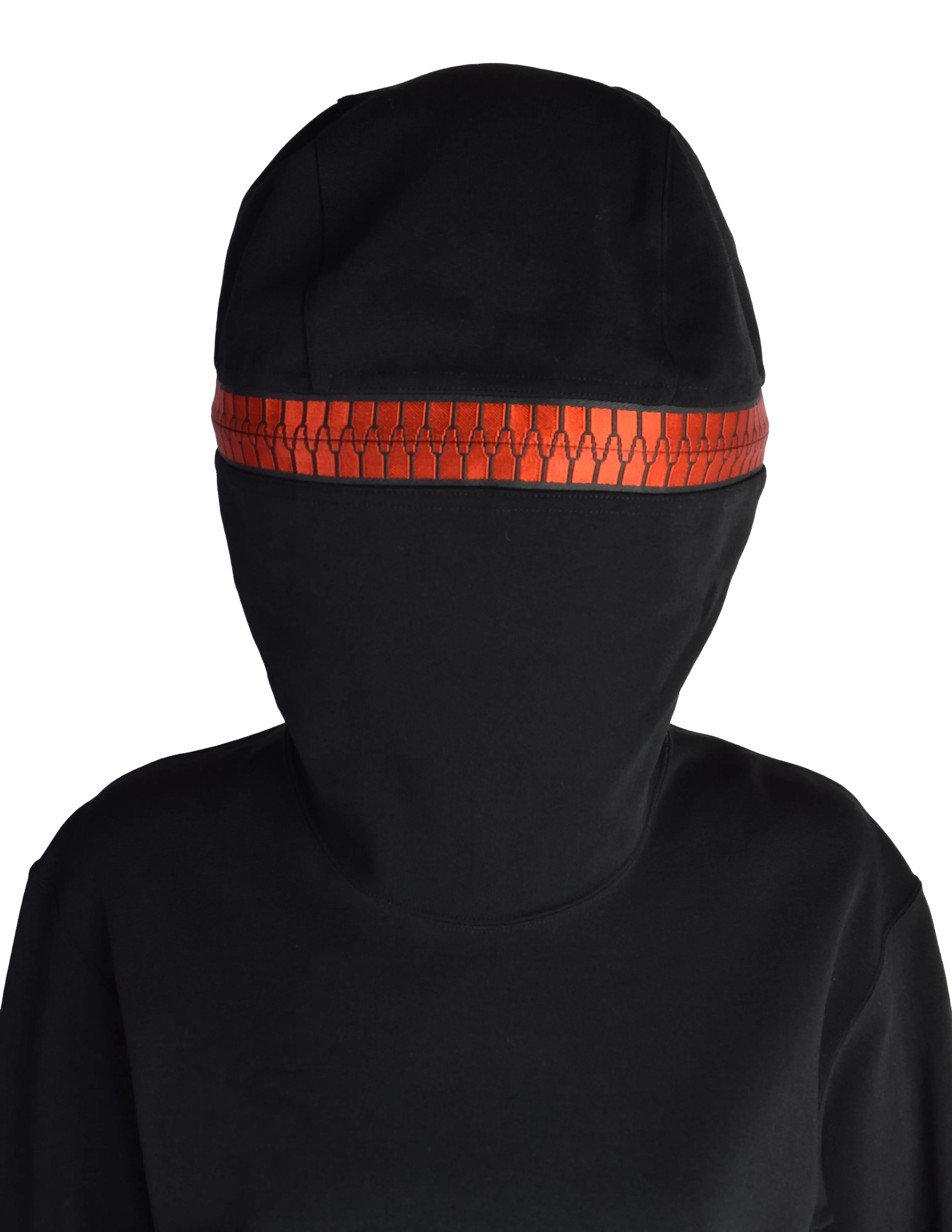 Issey Miyake Vintage AW1991 Iconic Black and Red Zipper Hood Face Top and Pants Ensemble Set