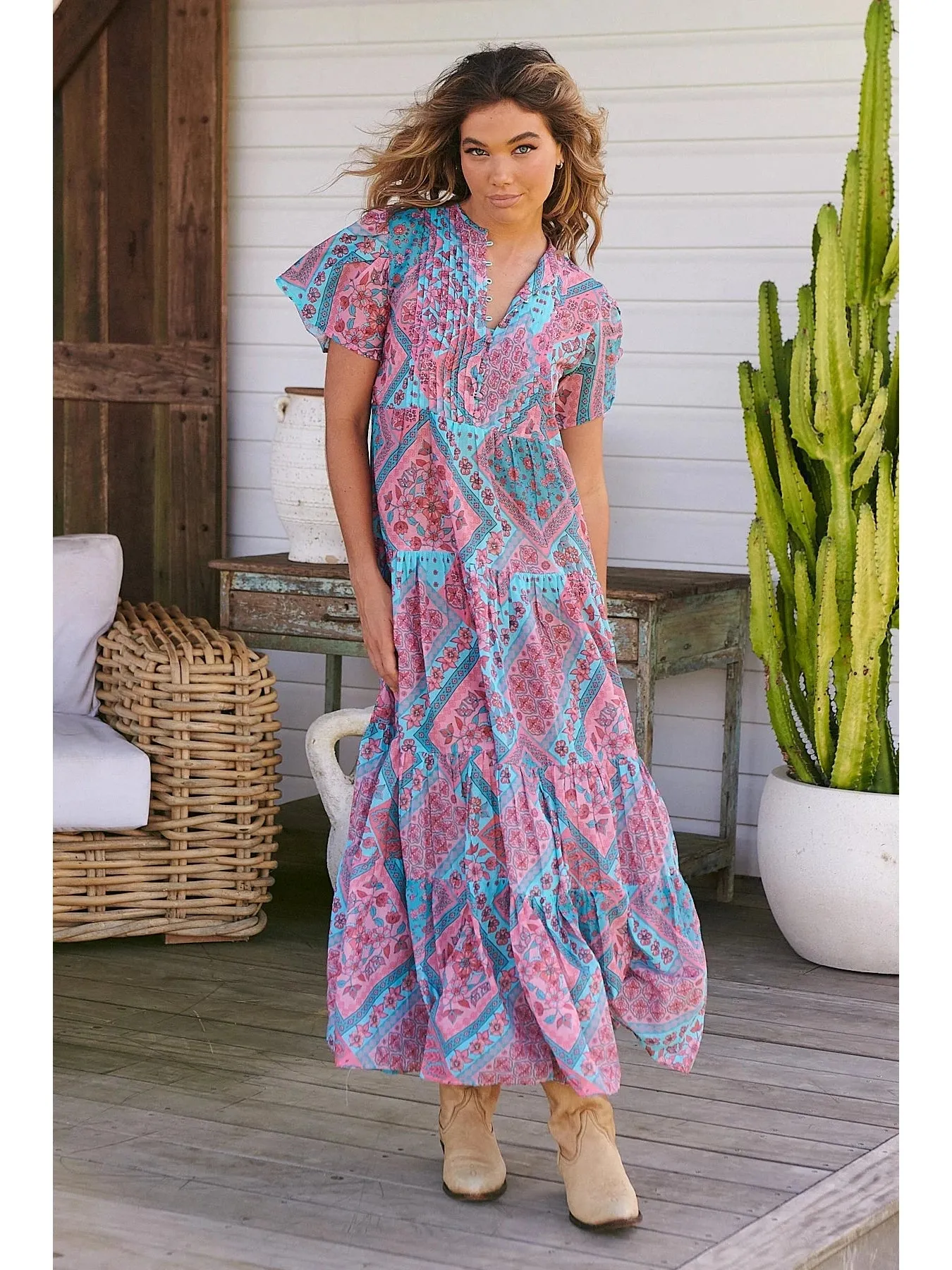 JAASE PLUS Luana Yoli Print Maxi Dress