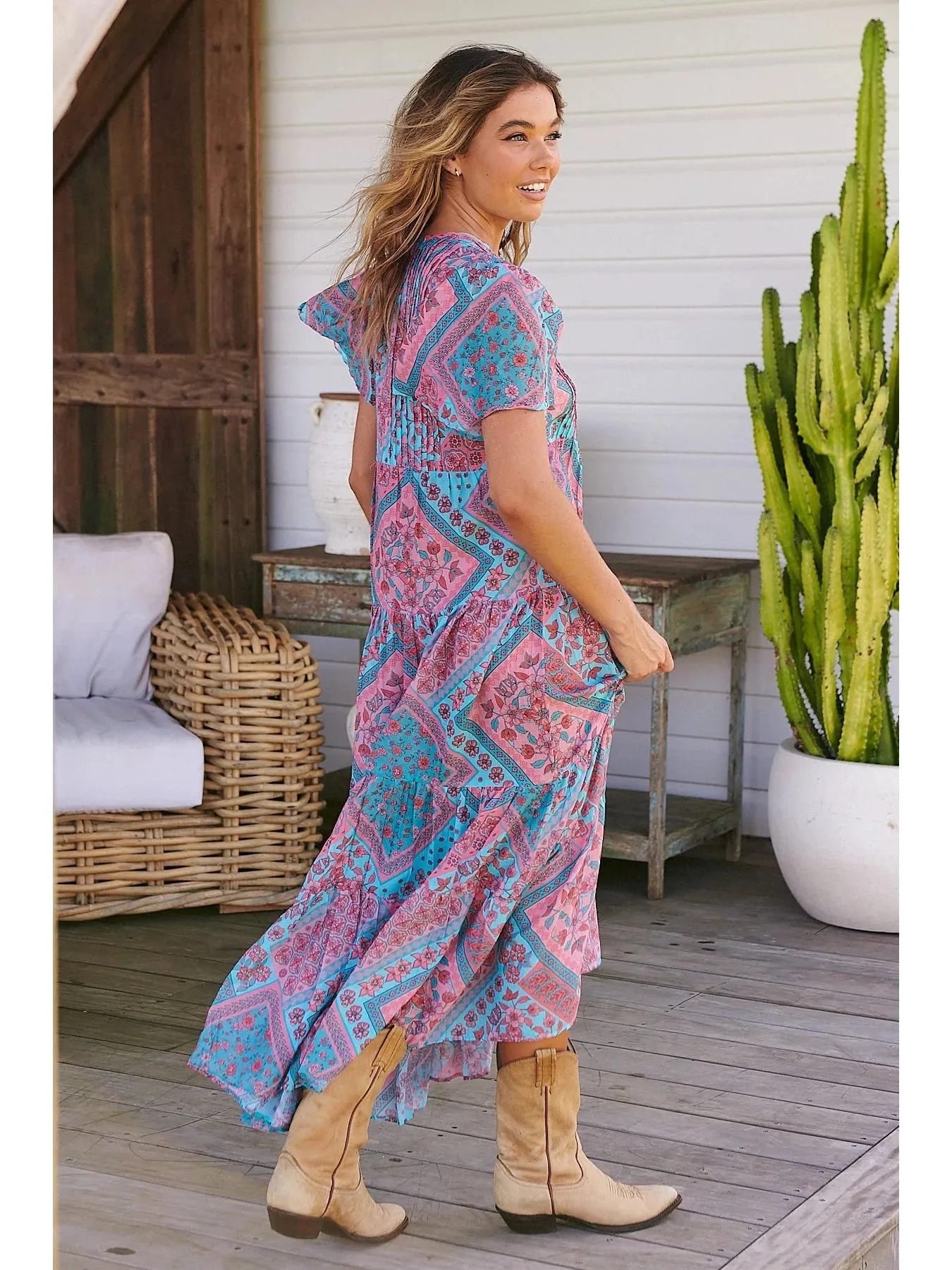 JAASE PLUS Luana Yoli Print Maxi Dress