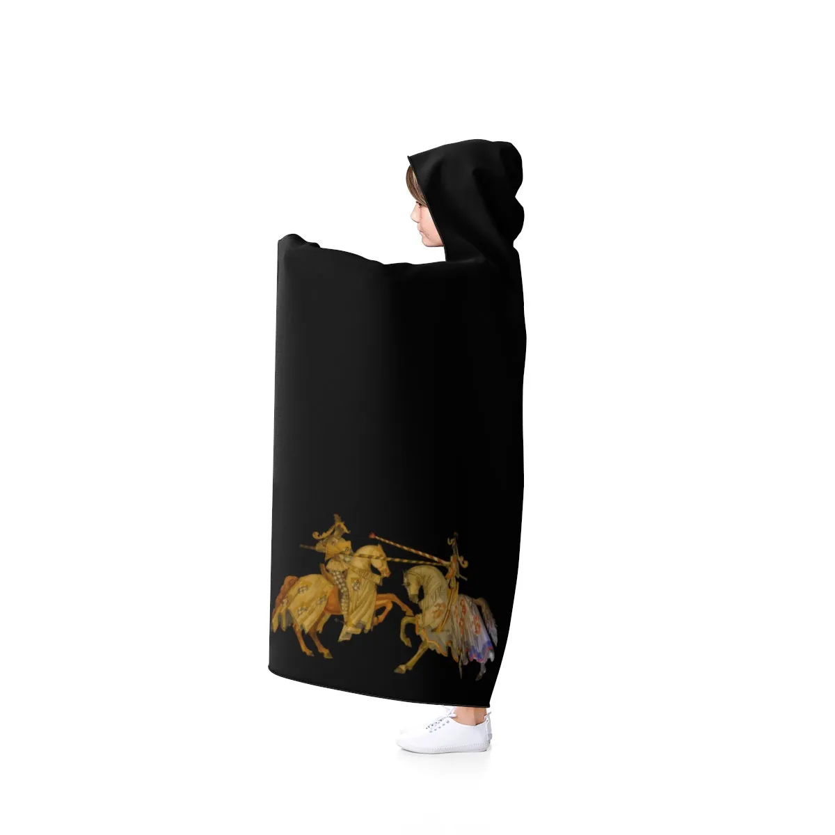 Jousting Knights Hooded Blanket