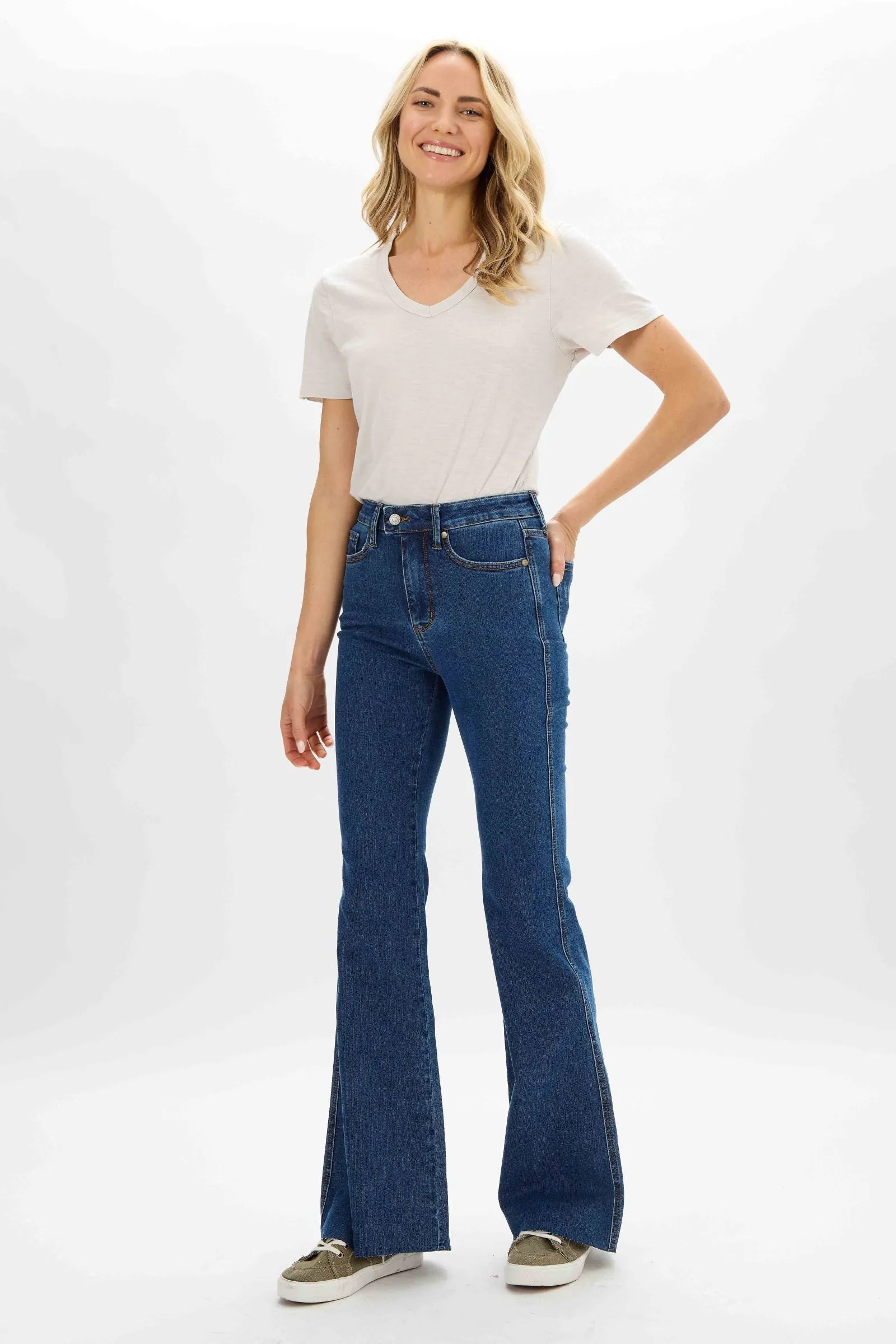 Judy Blue High Waist Cool Denim Tummy Control Flare Denim 88611