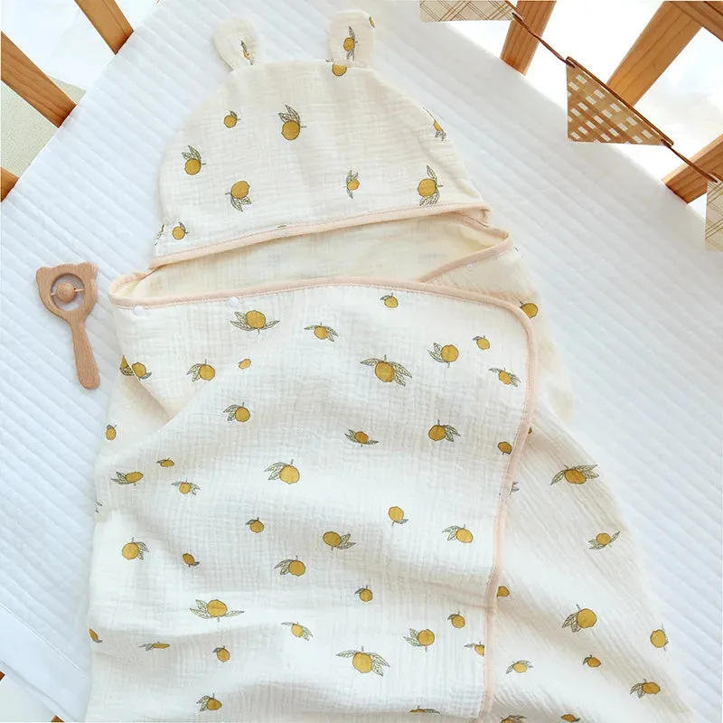 Kangobaby #My Soft Life# Four Seasons 4 Layers Muslin Cotton Baby Bath Towel Breathable Newborn Cape Blanket Hooded Beach Robe