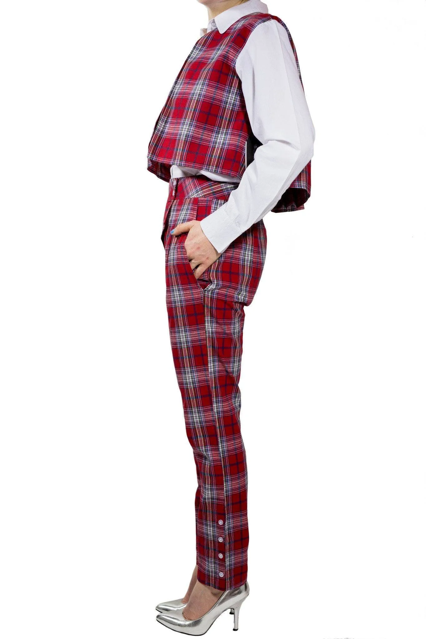 Kiku Pants - Red Checked Print