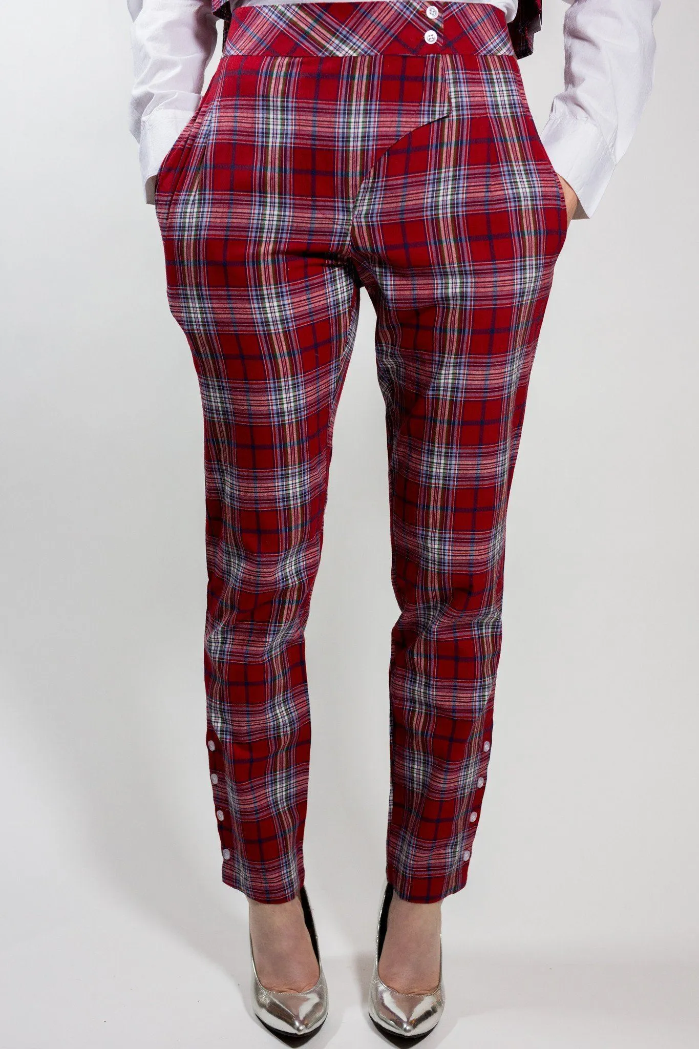 Kiku Pants - Red Checked Print