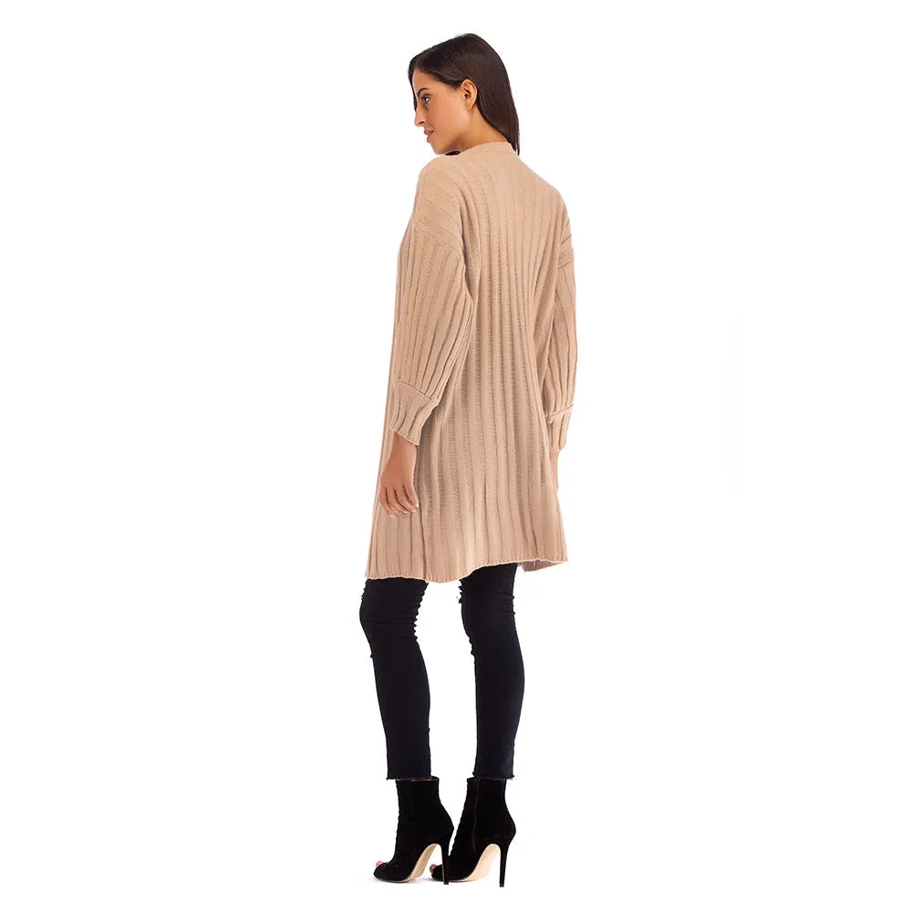 Knitted Open Slim Sweater Coat Women'S Wholesale