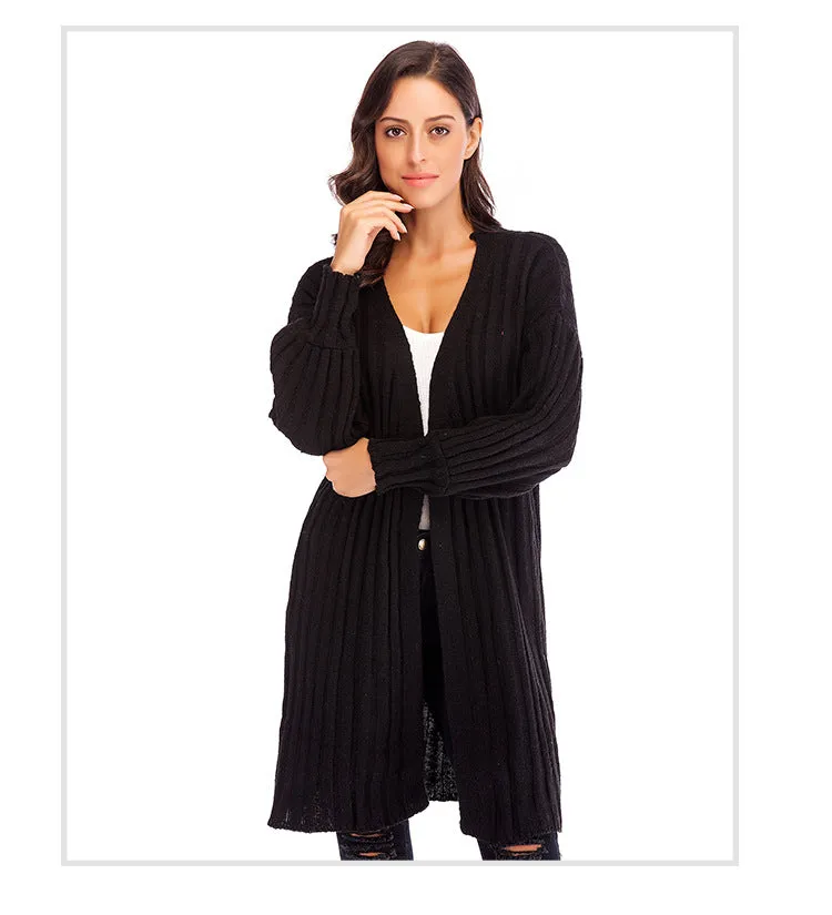 Knitted Open Slim Sweater Coat Women'S Wholesale