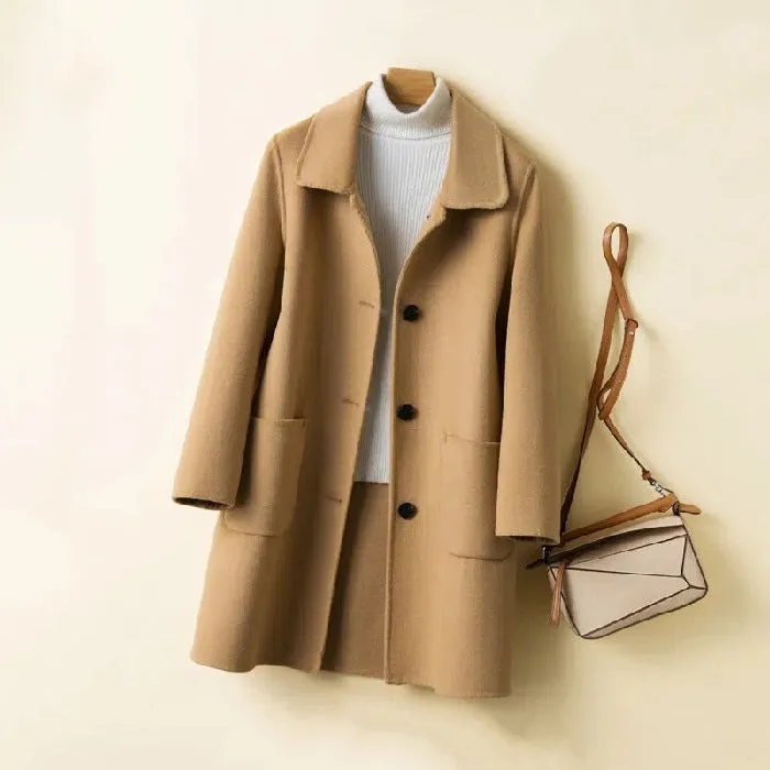 Korean Style Double-sided Cashmere Woolen Coat