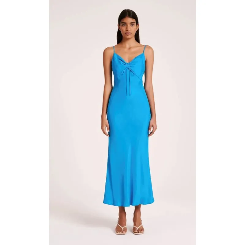 Lea Cupro Dress | Azure