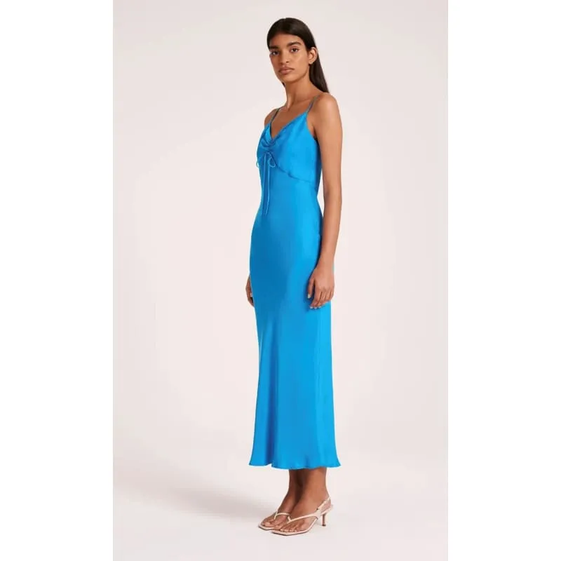 Lea Cupro Dress | Azure