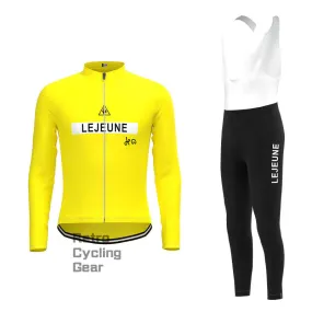 Lejeune Yellow Retro Long Sleeve Cycling Kit