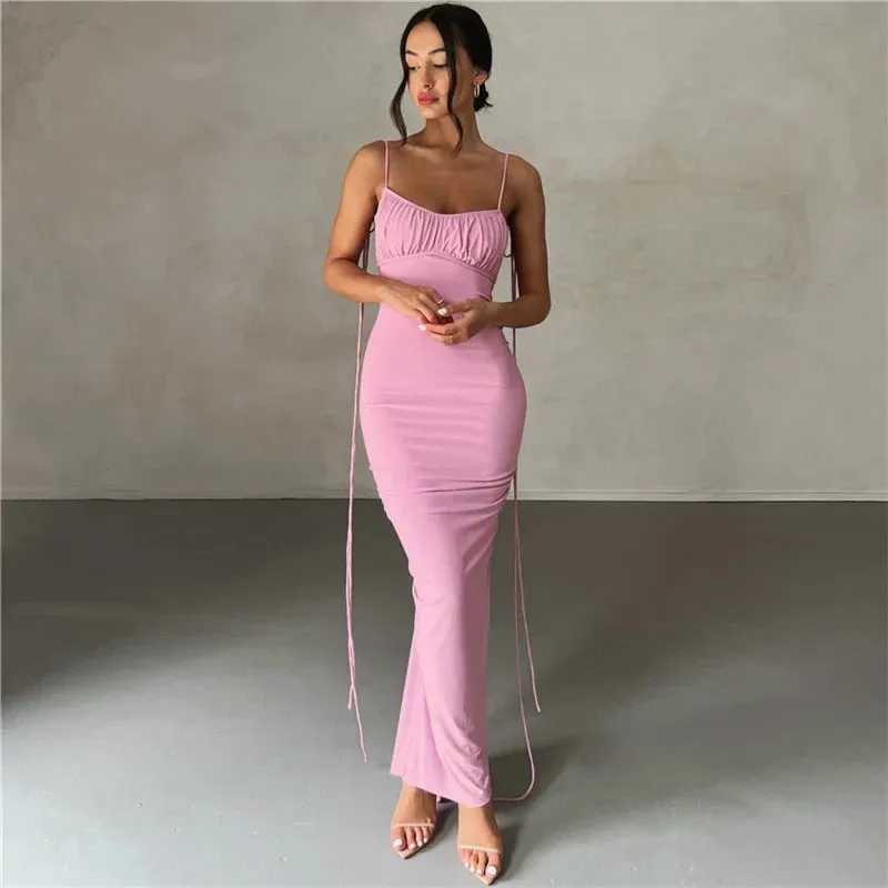 Long Sexy Party Women Spaghetti Strap Maxi Maxi Summer Club Dress Dress