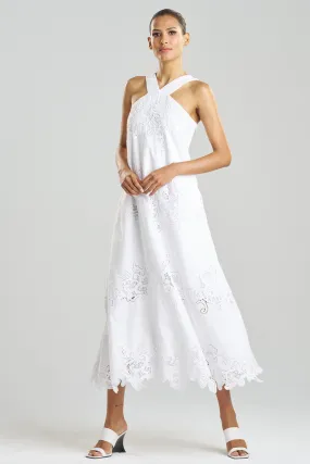 Madeira Cutwork Embroidered Halter Dress