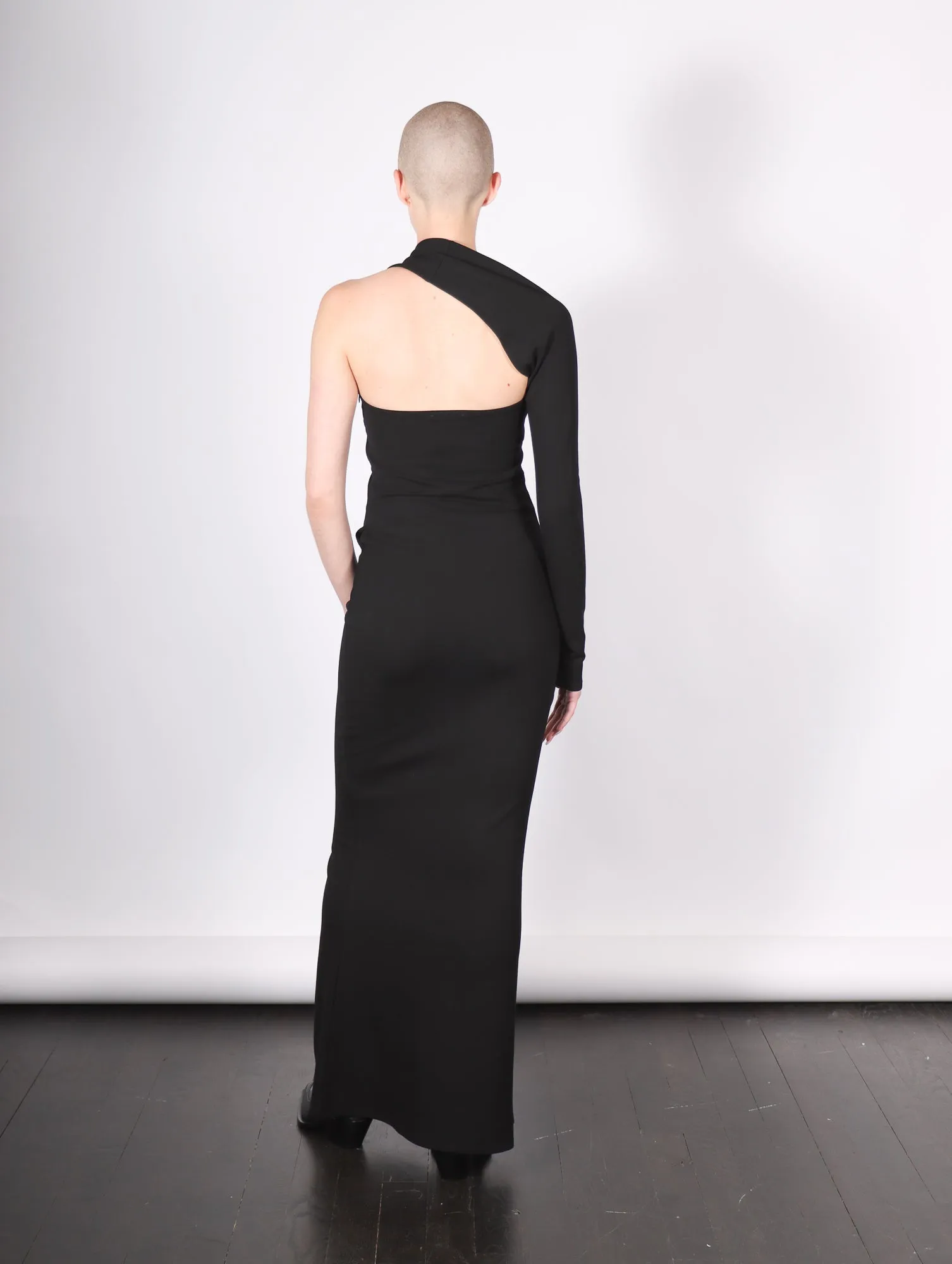 Manhattan One Shoulder Gown in Black by Marcella