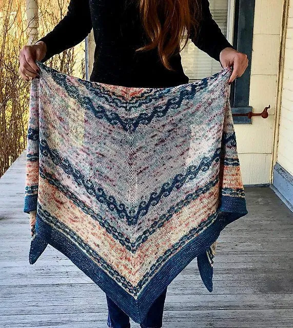 Maritime Shawl Knitting Pattern Fingering Weight