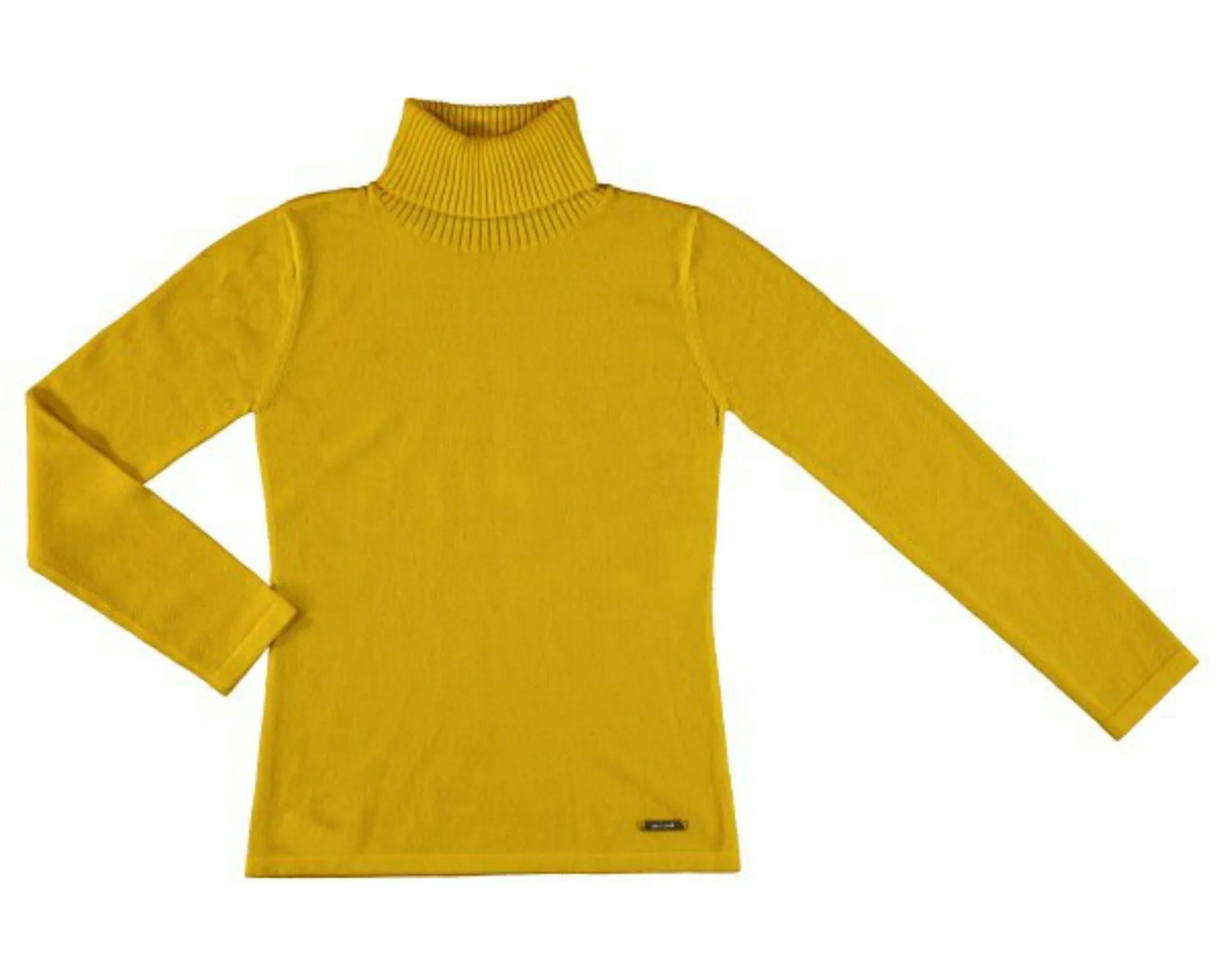 Mayoral Girls Knitted High Neck Sweater in Mustard