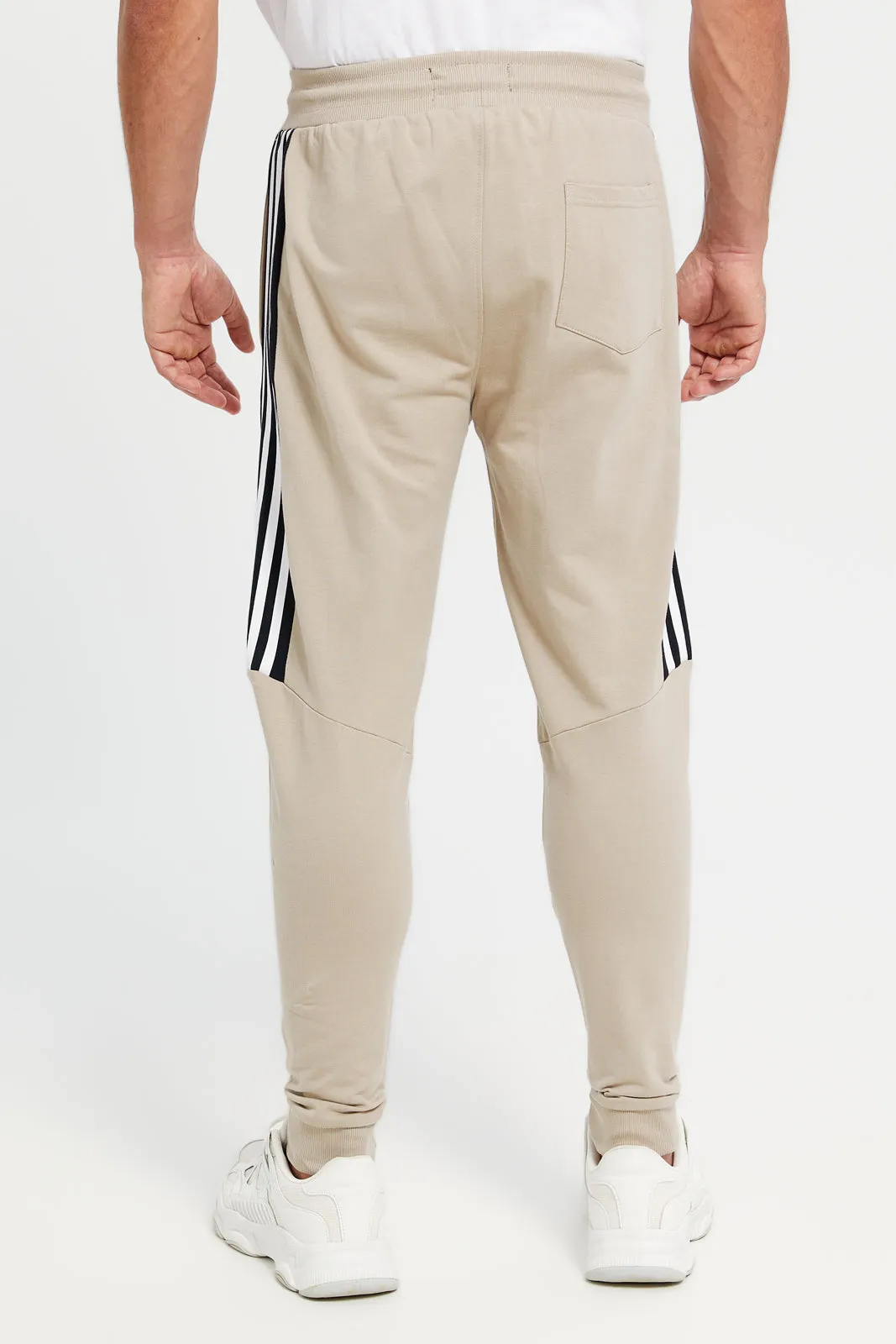 Men Beige Printed Active Pants