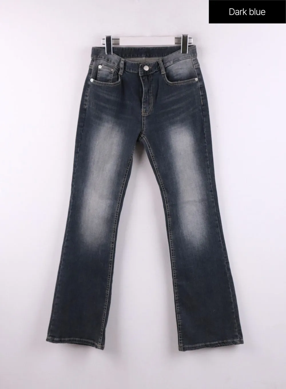 Mid Waist Zipper Flared Jeans CF406