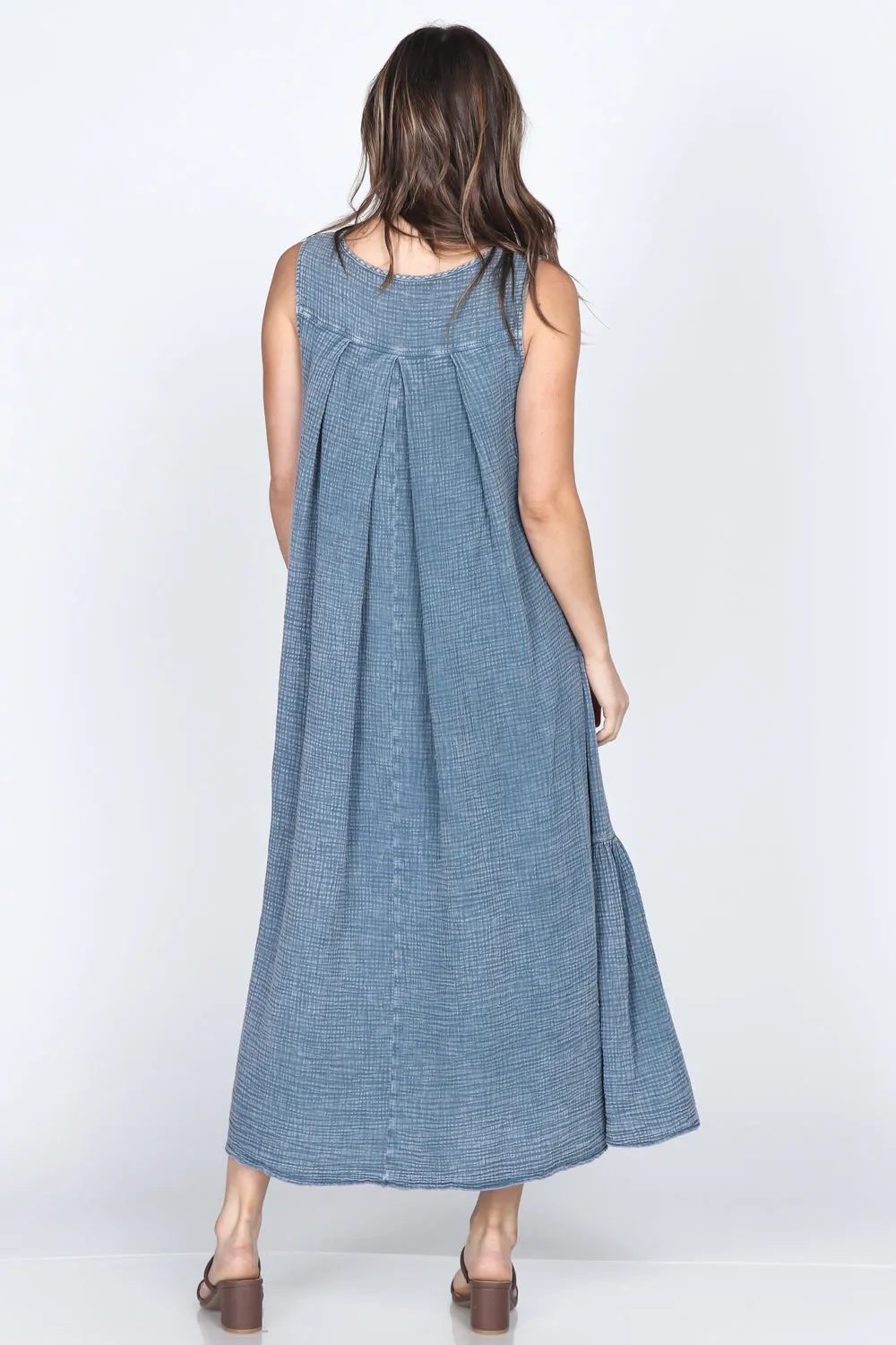 Mineral Wash Sleeveless Maxi Dress