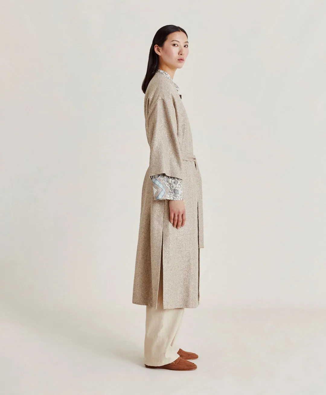 MOMONI - CALL LIGHTWEIGHT COAT IN LUREX BASKETWEAVE