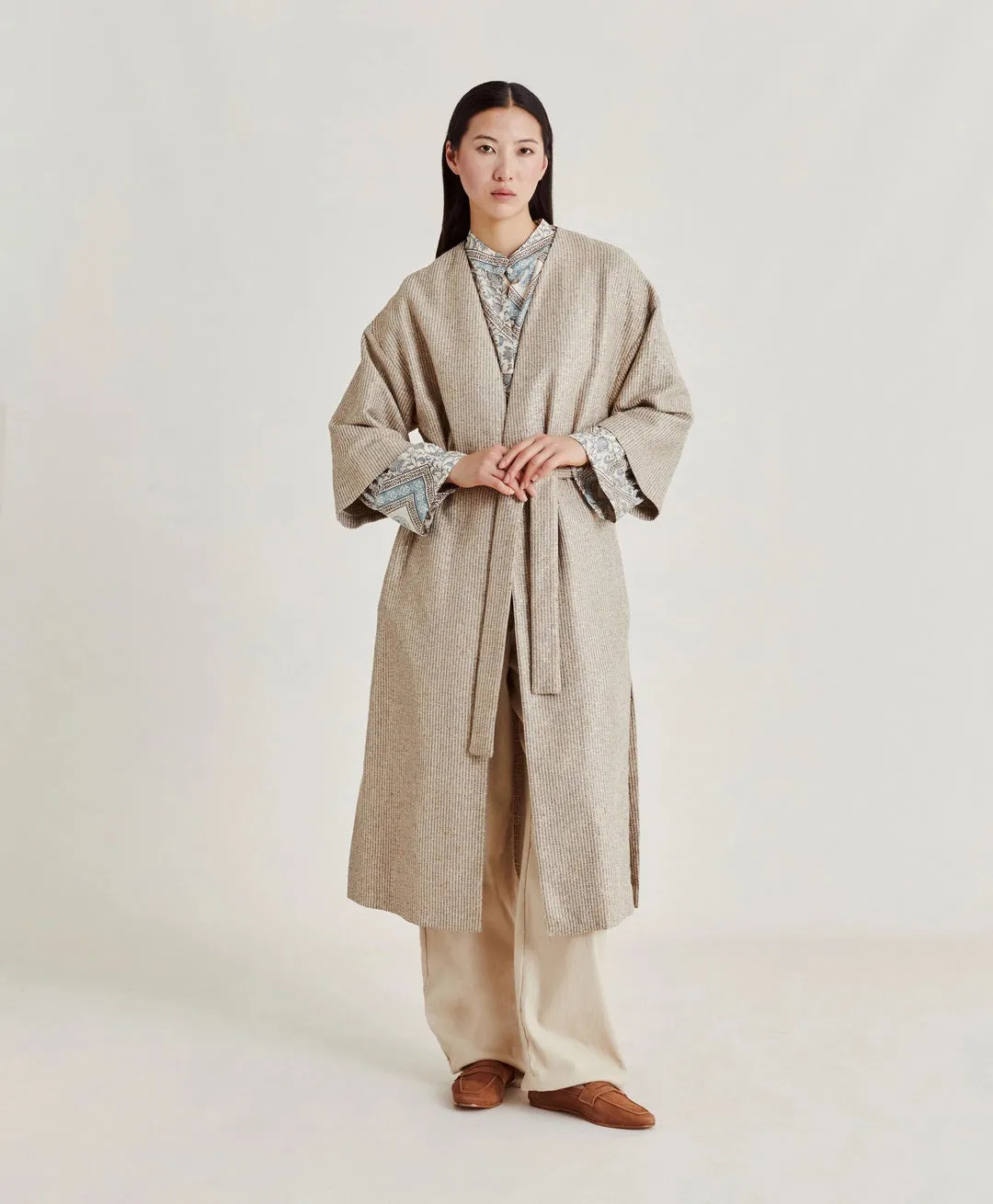 MOMONI - CALL LIGHTWEIGHT COAT IN LUREX BASKETWEAVE