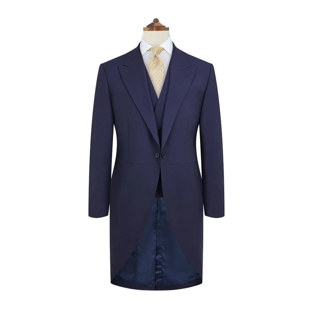 Navy Fine Twill Wool Morning Coat