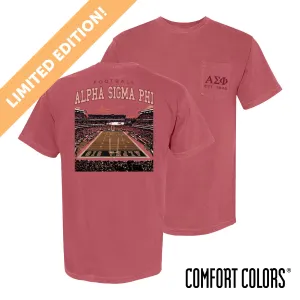 New! Alpha Sig Limited Edition Comfort Colors Stadium Spirits Short Sleeve Tee