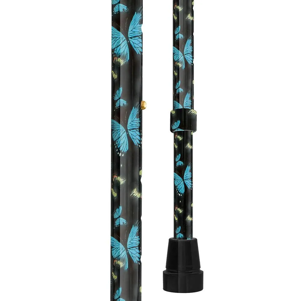 Night of the Butterfly Offset Adjustable Walking Cane w/ Comfort Grip 2.0