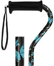 Night of the Butterfly Offset Adjustable Walking Cane w/ Comfort Grip 2.0