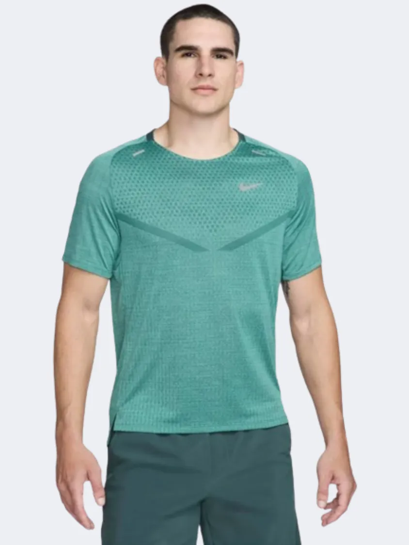 Nike Df Techknit Men Running T-Shirt Green/Bicoastal