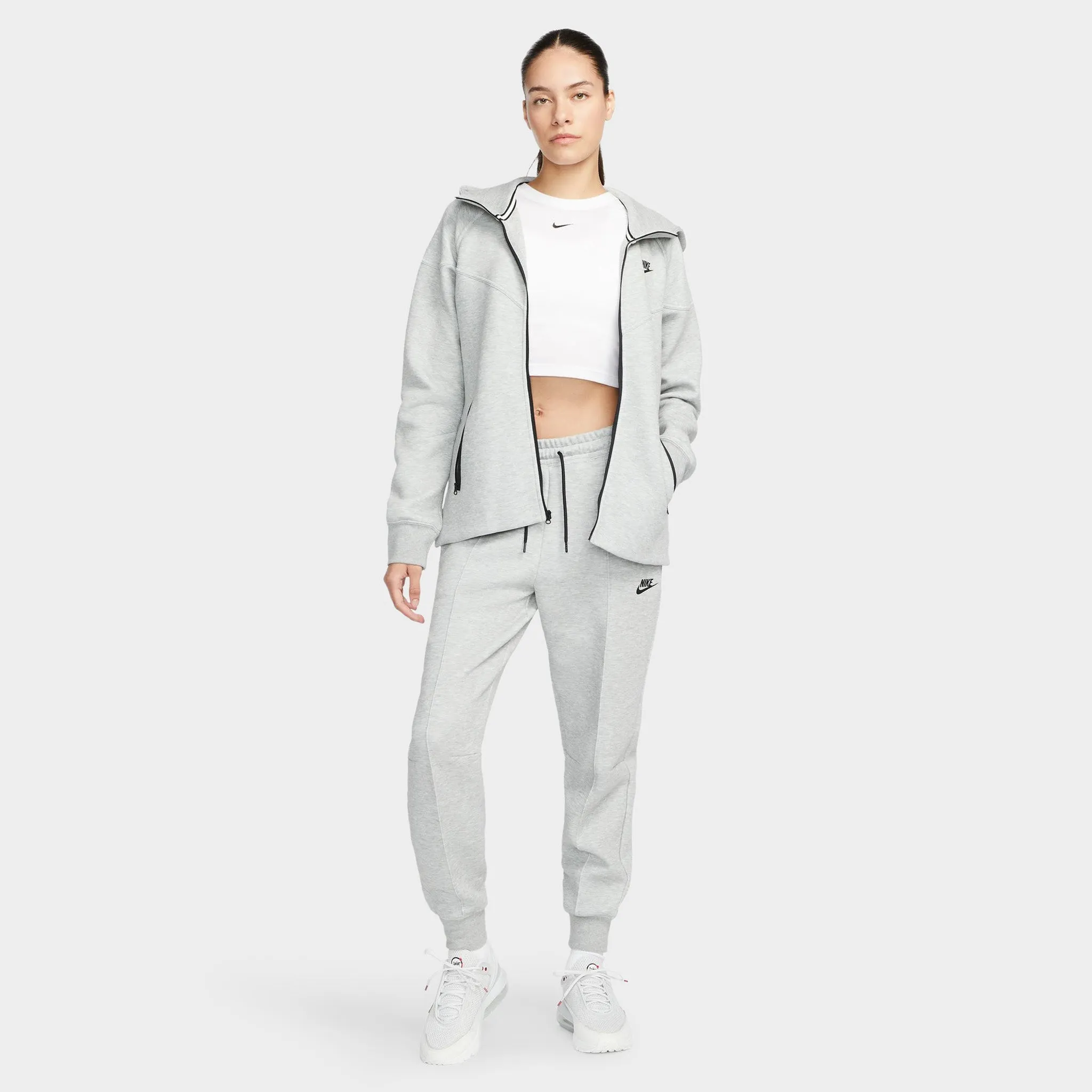 Nike Sportswear Women's Tech Fleece Windrunner Full-Zip Hoodie Dark Grey Heather / Black