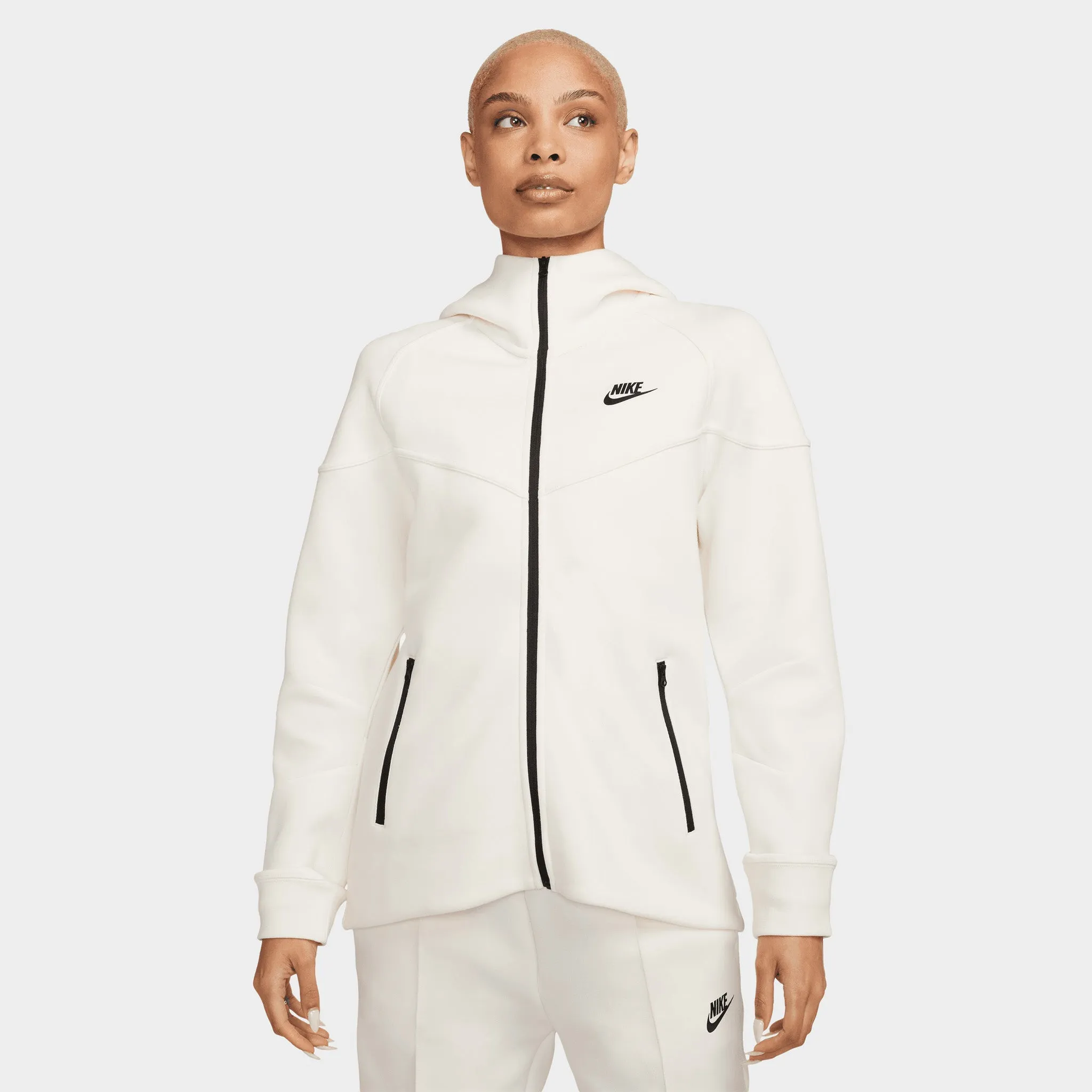 Nike Sportswear Women's Tech Fleece Windrunner Full Zip Hoodie Pale Ivory / Black