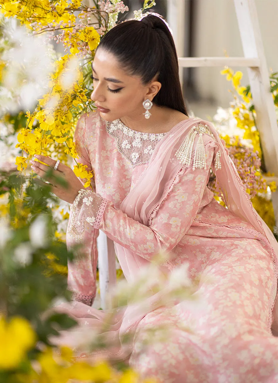 Olea Blush Silk Shirt And Pre-Draped Dupatta