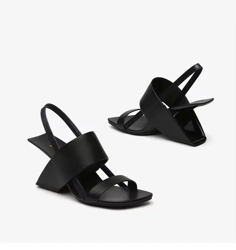 Pam Black Open Toe Sandals