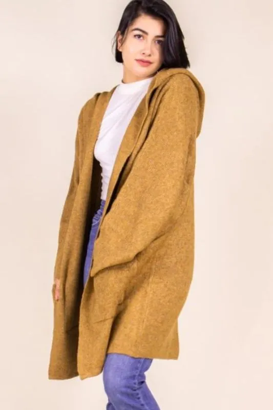 P.Cill Oversize Hoodie Cardigan Coat - Camel