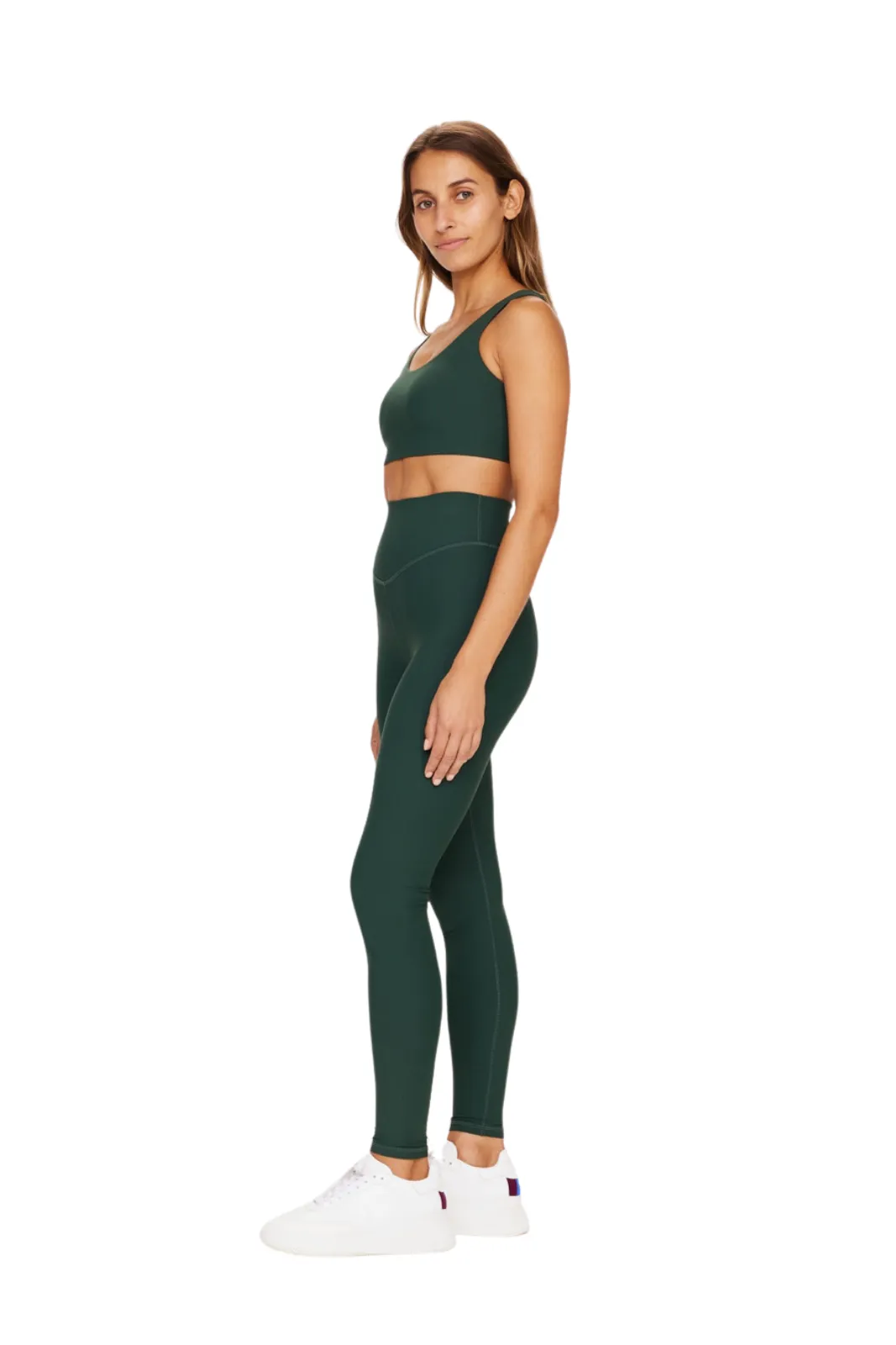 Peached 28" High Rise Pant, Green/Dark