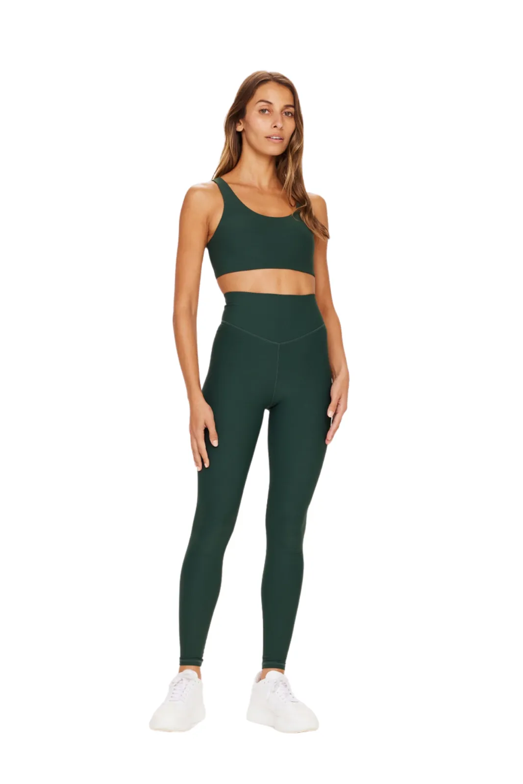 Peached 28" High Rise Pant, Green/Dark