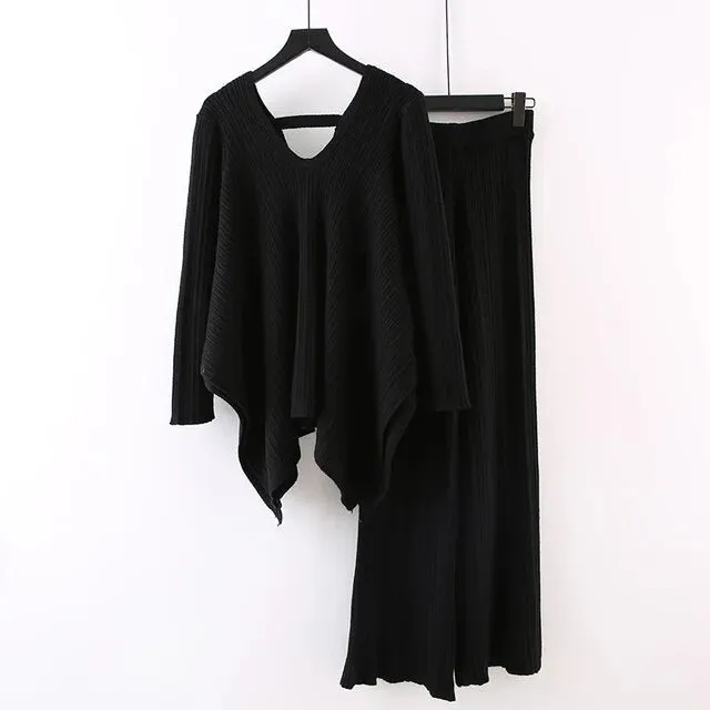 Pre Order:  Backless Sweater   Wide Leg Knit Set