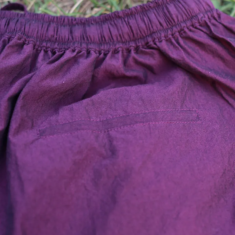 Purple Linen Pants Summer Wide Legs Women Pants MDYP9761