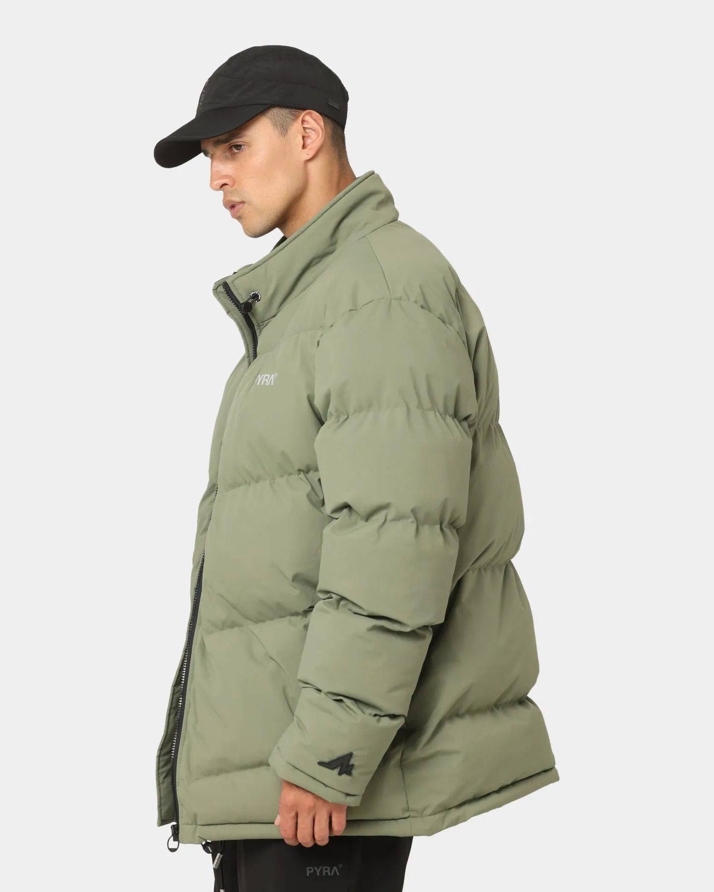 PYRA Padded Puffa Jacket Olive Green