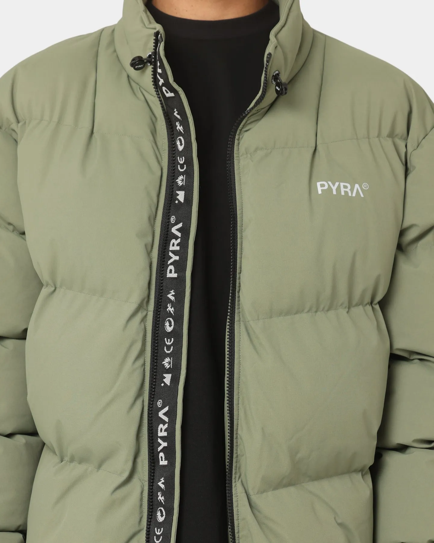 PYRA Padded Puffa Jacket Olive Green