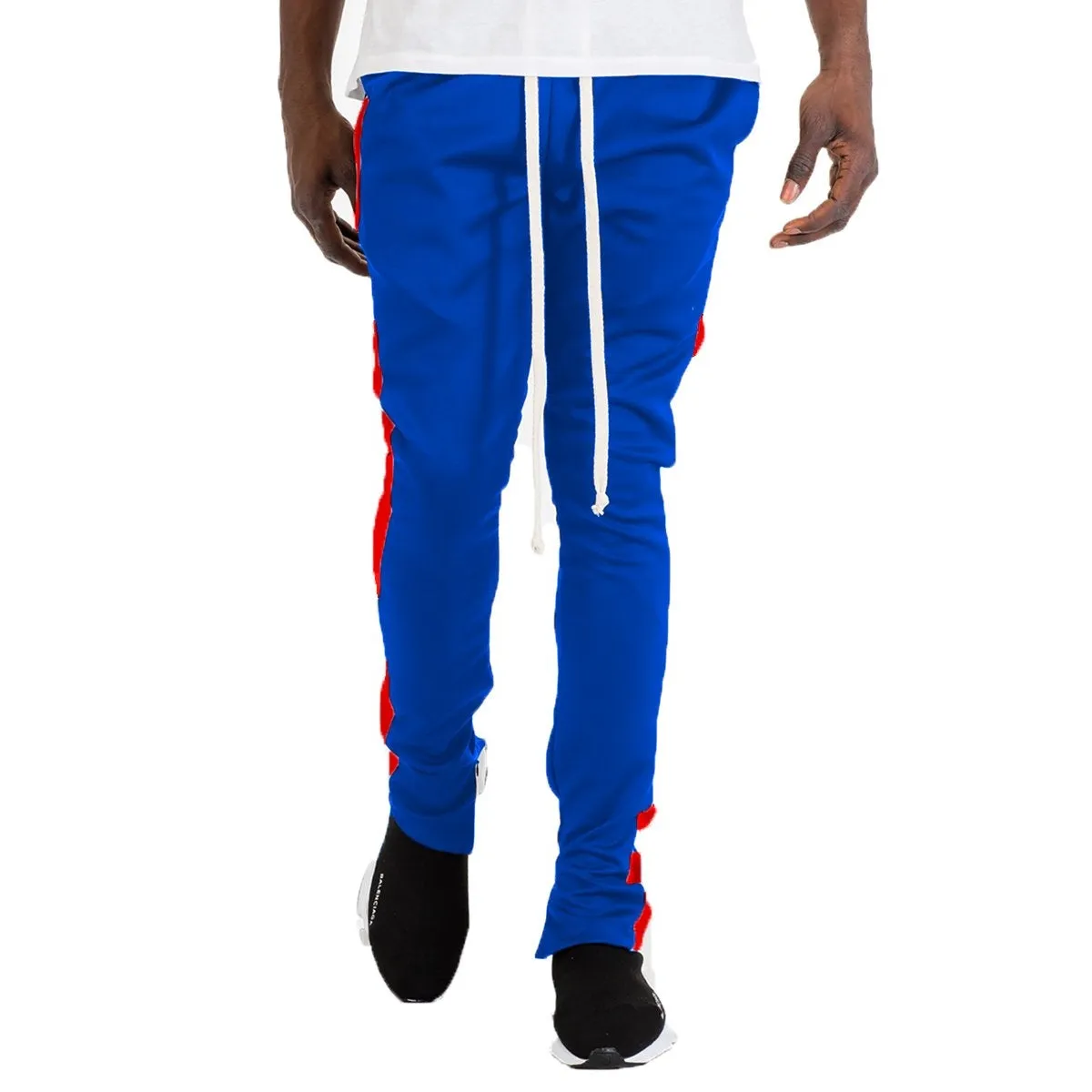 Royal Blue & Red Slim Track Pants