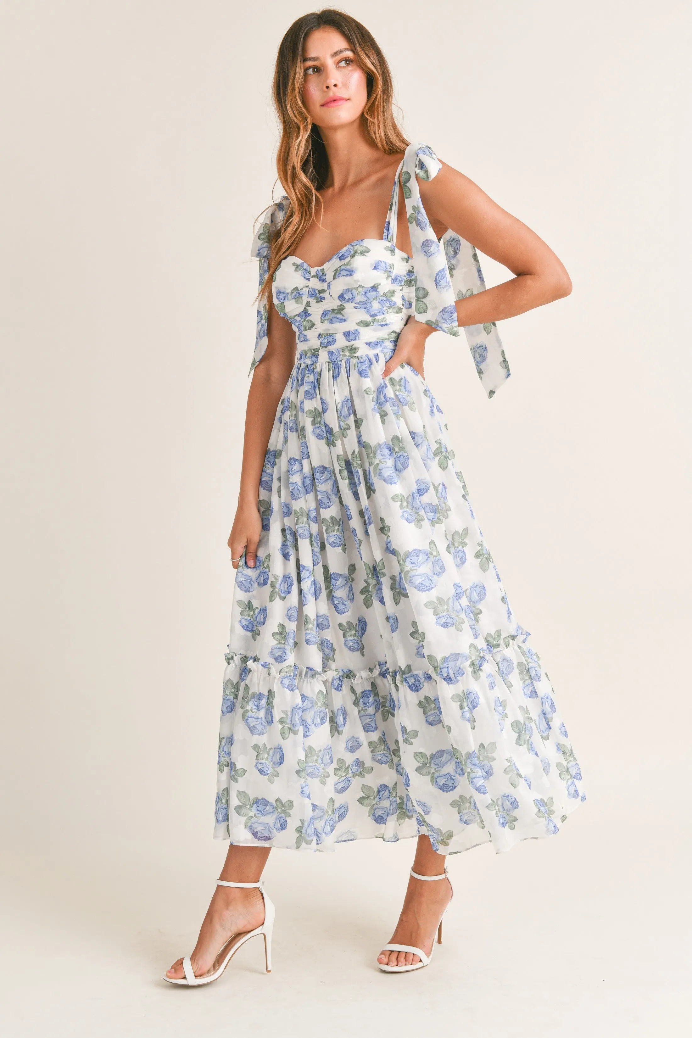 Savannah Blue Floral Maxi Dress